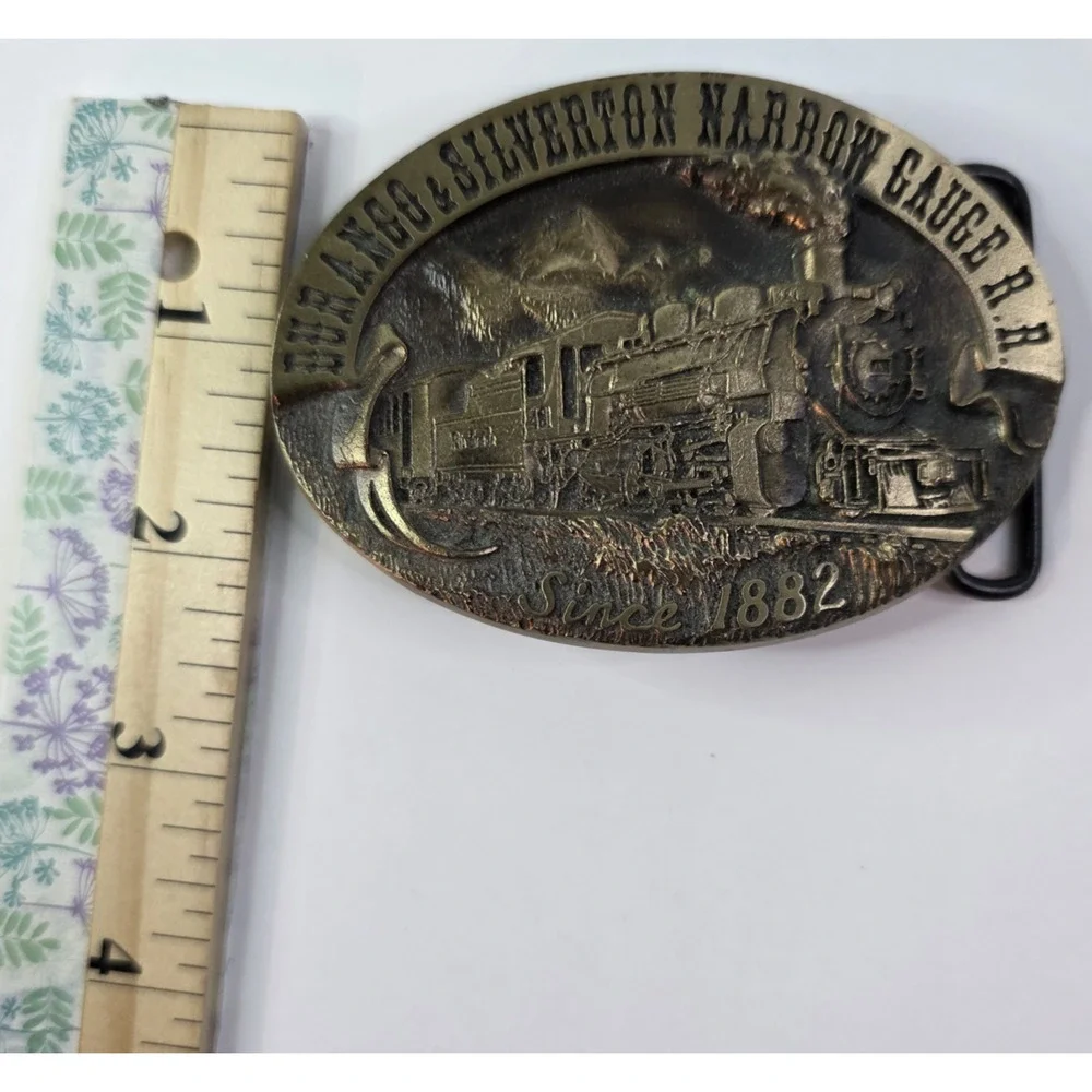 Vintage Belt Buckle 1984 Solid Bronze Durango & Silverton Narrow Gauge Railroad